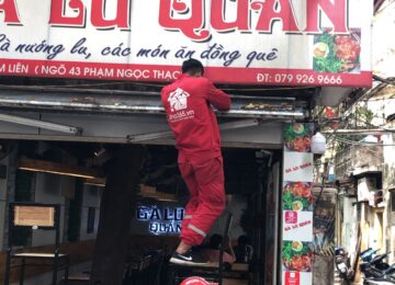 Thi công máy cắt gió Gà Lu Quán Phạm Ngọc Thạch